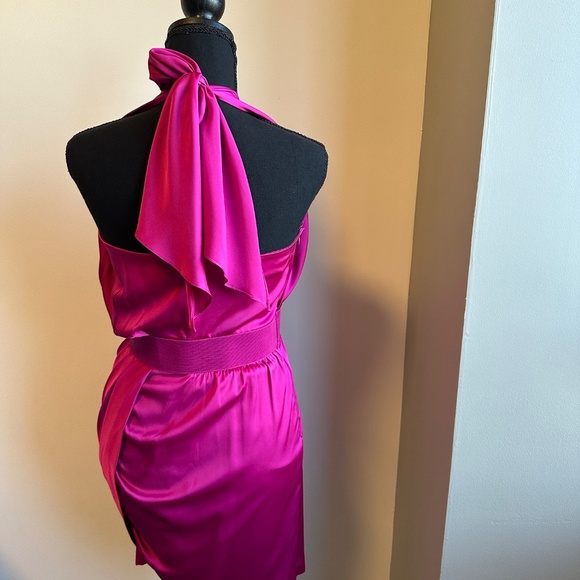 *CACHE* Pink Sleeveless Tie-Back Halter Dress Size 2 - Picture 4 of 7